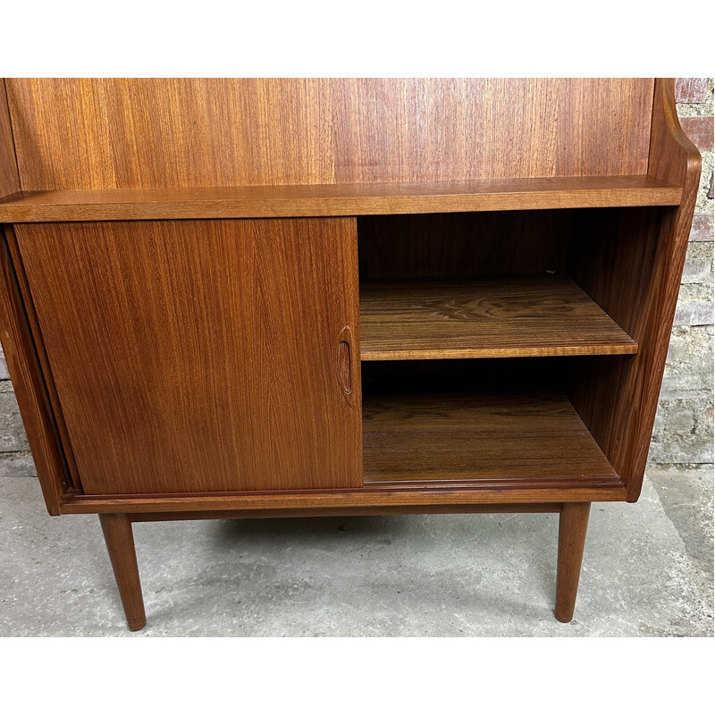 Danish scandinavian vintage secretary in blond teak, 1960s