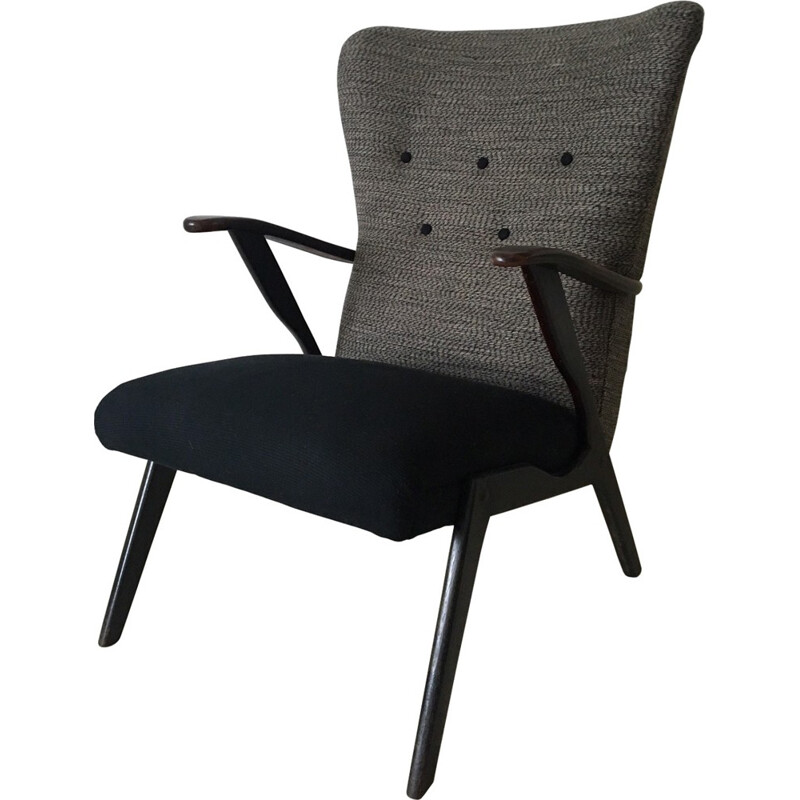 Vintage-Sessel in Schwarz und Grau - 1950