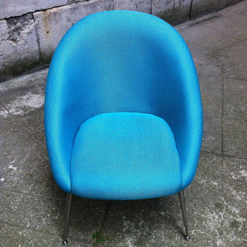 Sovietic turquoise armchair - 1970s
