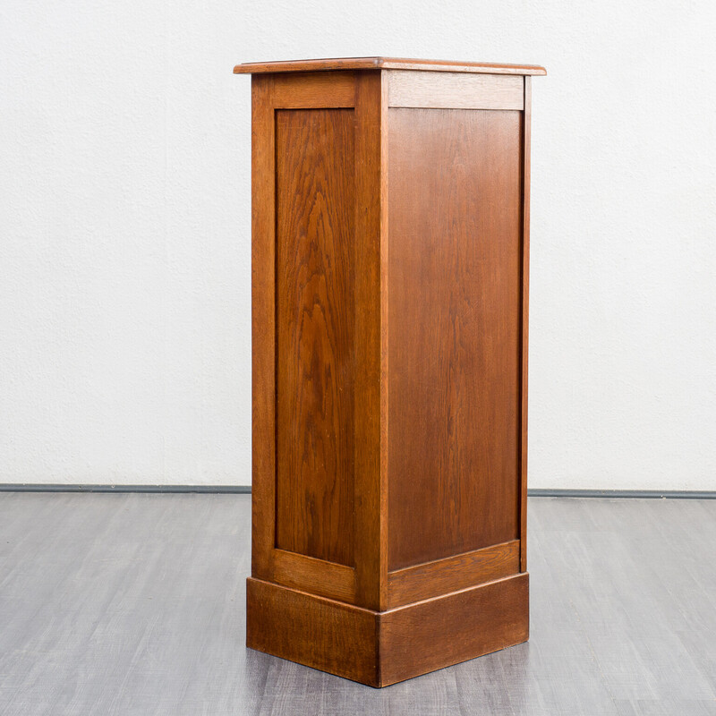 Vintage roller shutter cabinet in solid oakwood, 1940s