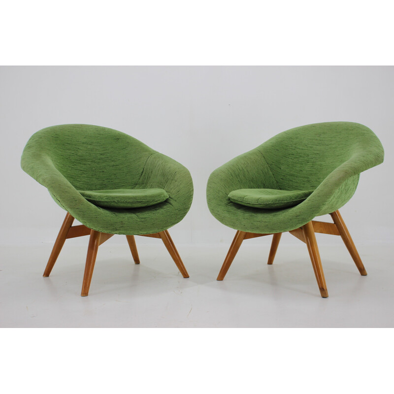 Paar vintage fauteuils van Miroslav Navratil, Tsjecho-Slowakije 1960