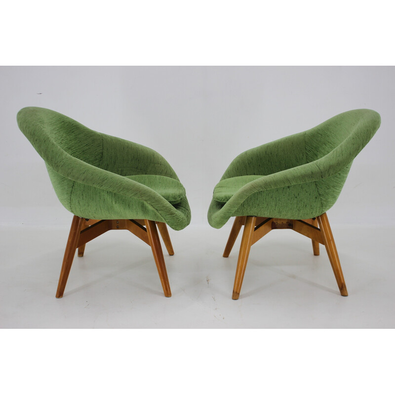 Pair of vintage armchairs by Miroslav Navratil, Czechoslovakia 1960s