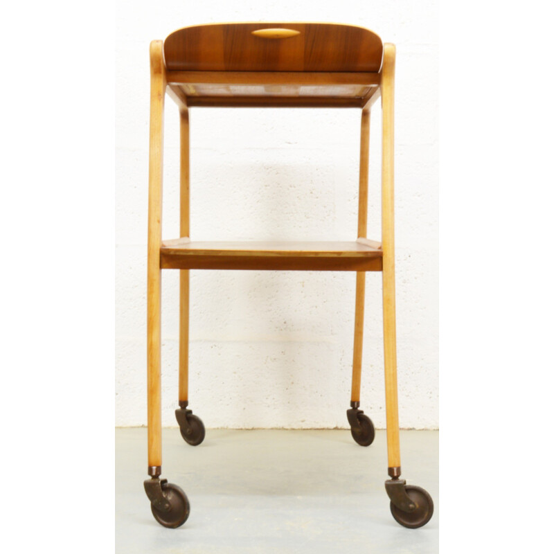 Mid-century beech and walnut tea trolley - 1960s