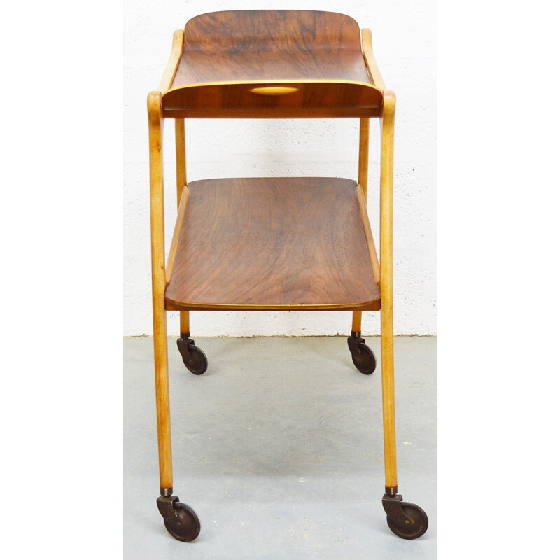 Mid-century beech and walnut tea trolley - 1960s