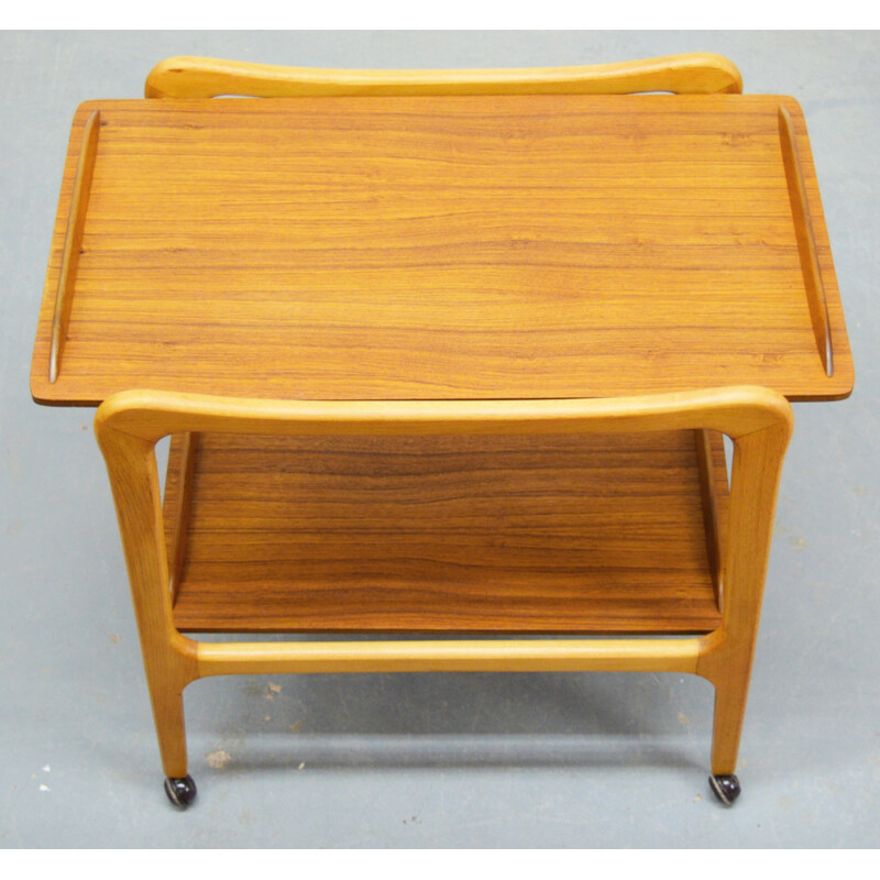 Mid century teak and beech tea trolley - 1960s