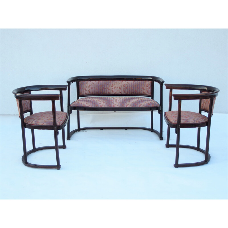 Juego de salón vintage de Josef Hoffmann para Thonet