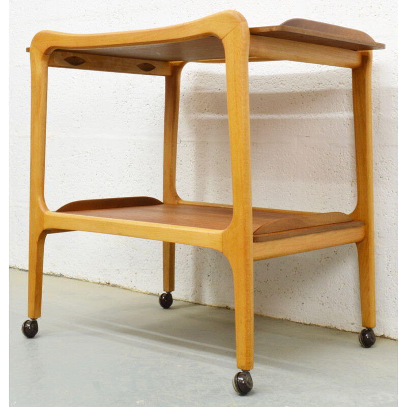 Mid century teak and beech tea trolley - 1960s