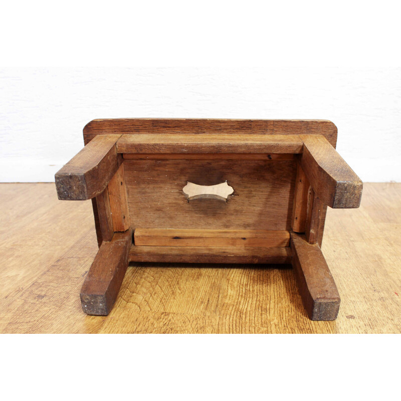 Vintage stool in solid oak