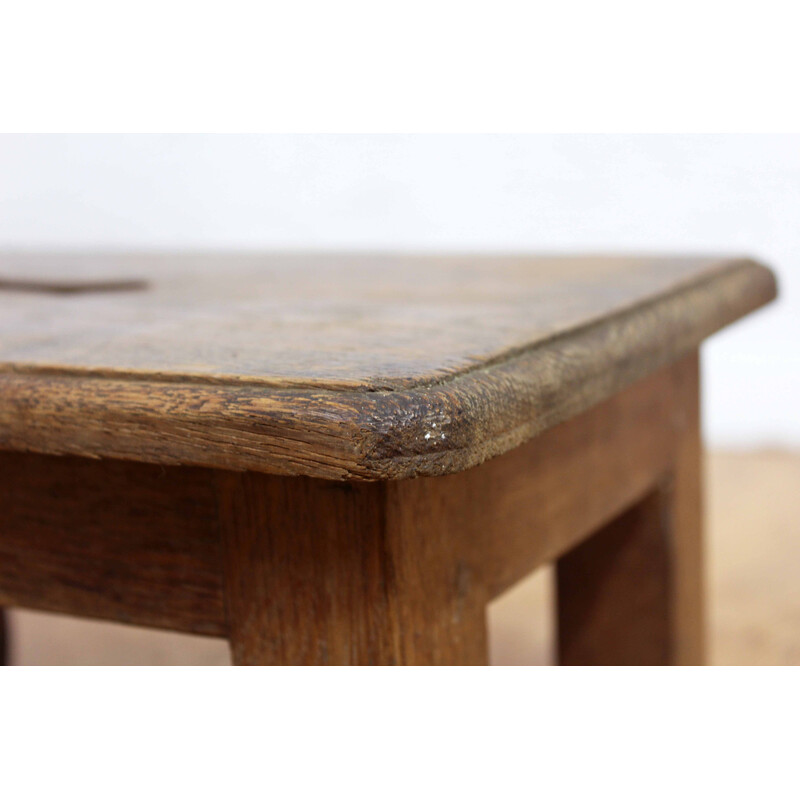 Vintage stool in solid oak