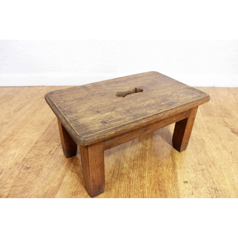 Vintage stool in solid oak