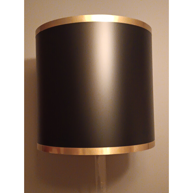 Vintage floor lamp in plexiglass and bronze, 1970-1980