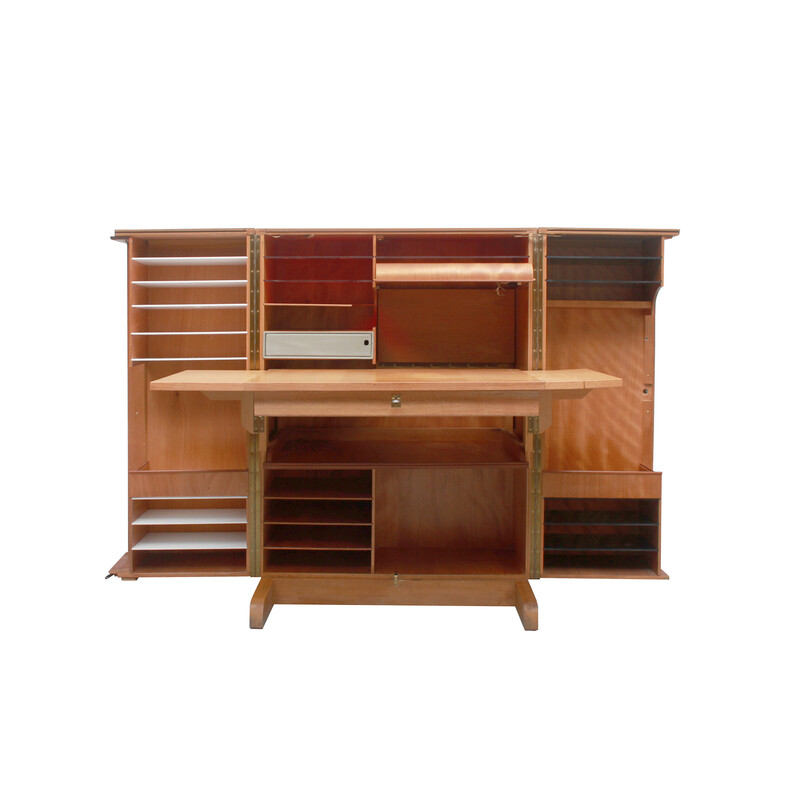 Vintage desk "Magic box" in oak by Mummenthaler and Meier, Switzerland 1950