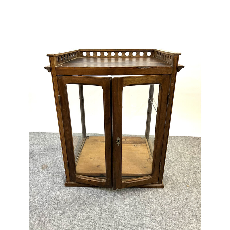 Vintage oak display cabinet