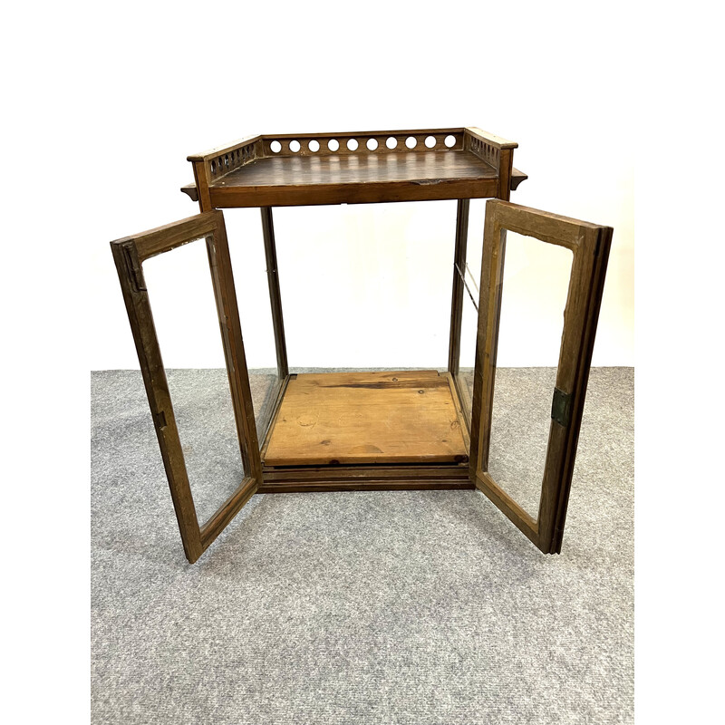 Vintage oak display cabinet