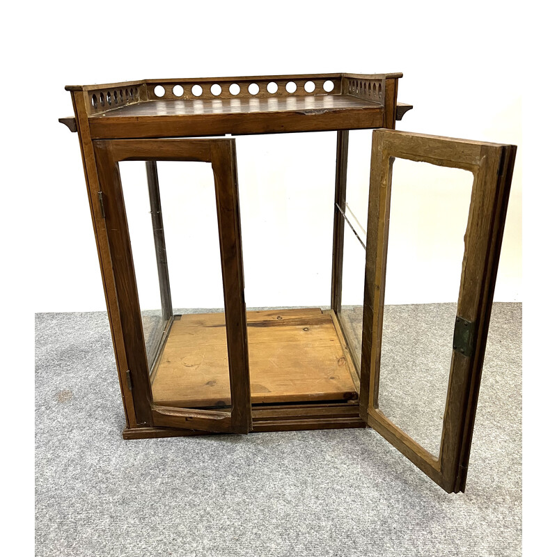 Vintage oak display cabinet