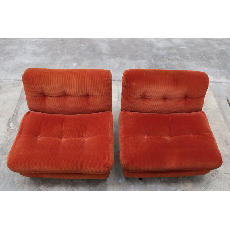 Pair of vintage lounge chairs by Mario Bellini for C and B, Italy 1963