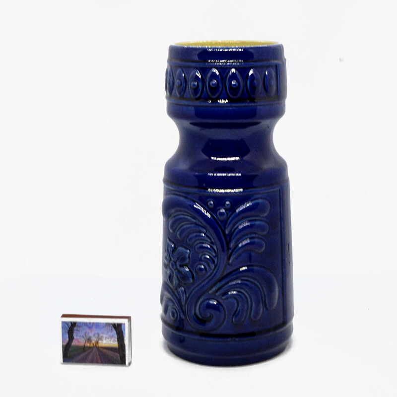 Vaso de cerâmica rústica vintage para Scheurich Keramik, Alemanha 1970s