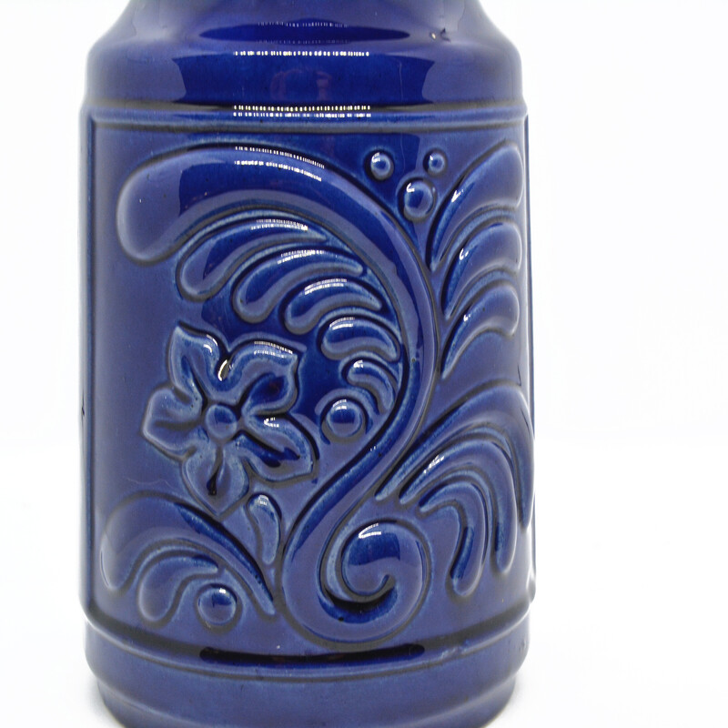 Vaso de cerâmica rústica vintage para Scheurich Keramik, Alemanha 1970s