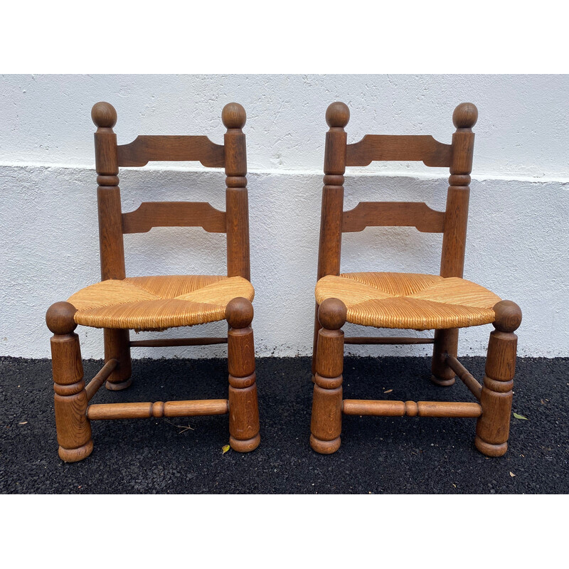 Pair of vintage low chairs by Charles Dudouyt, 1940