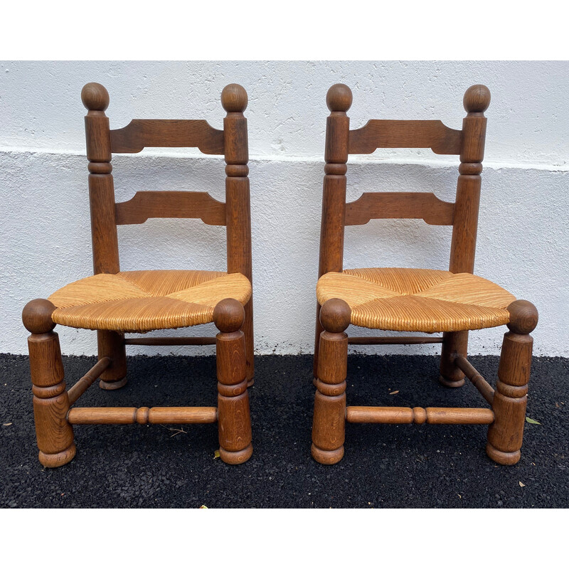 Paar niedrige Vintage-Stühle von Charles Dudouyt, 1940