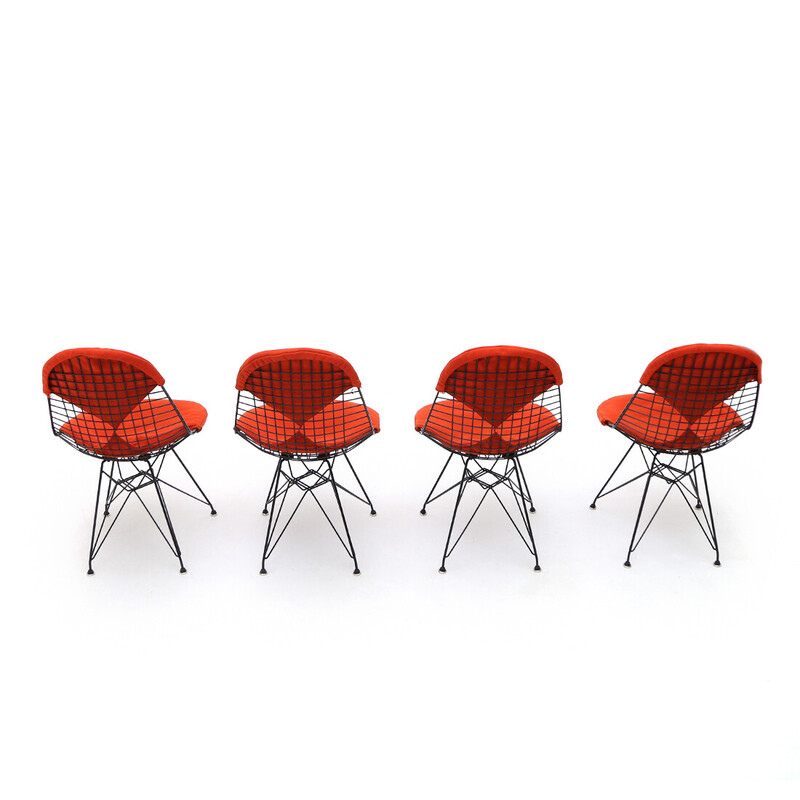 Set of 4 vintage "Wire Chair" chairs by Charles and Ray Eames for Herman Miller, 1970s