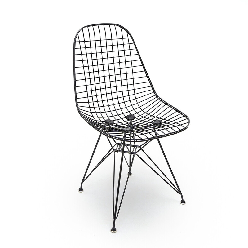 Juego de 4 sillas vintage "Wire Chair" de Charles y Ray Eames para Herman Miller, años 70