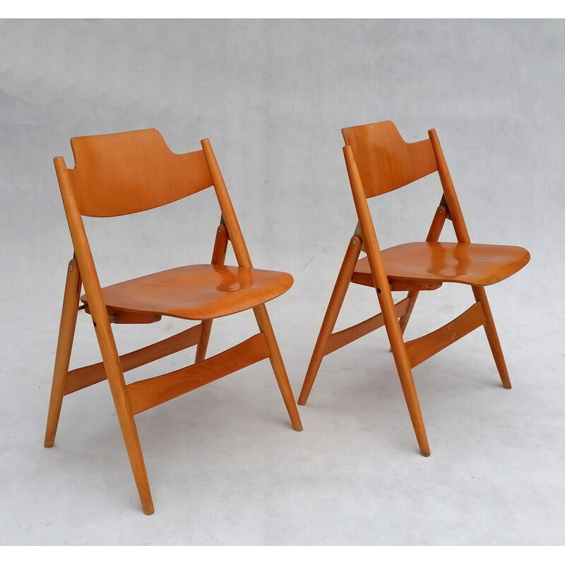 Paire de chaises pliantes Se18 vintage par Egon Eiermann pour Wilde Spieth, 1960