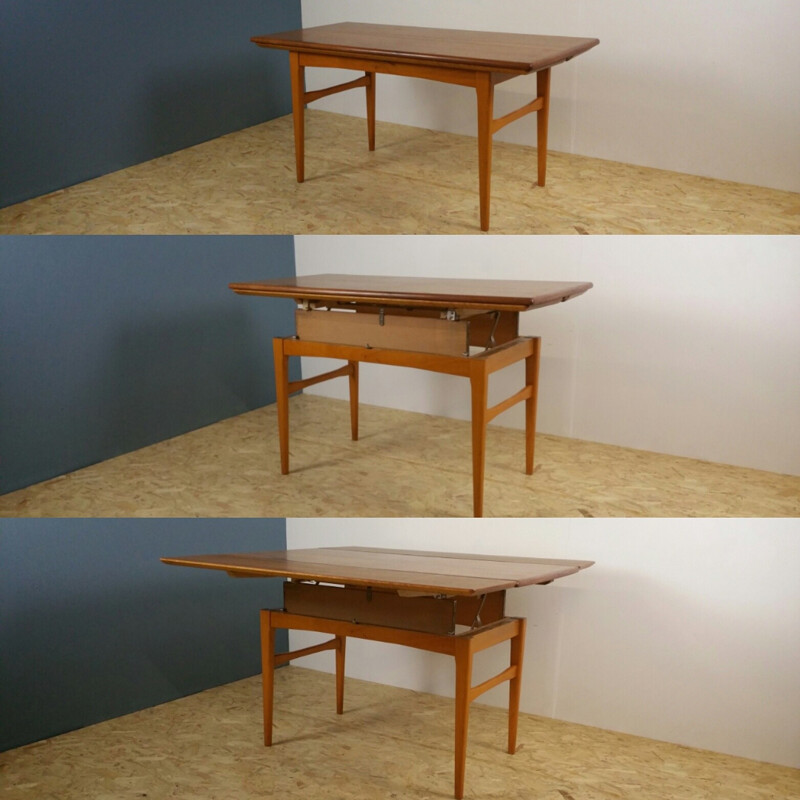 Swedish extendable table  produced by AB Emmaboda Möbelfabrik - 1950s