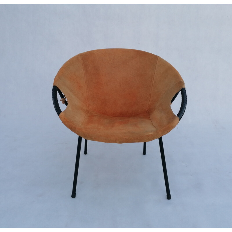 Mid-century circle balloon armchair by Lusch Erzeugnis for Lusch and Co, 1960s