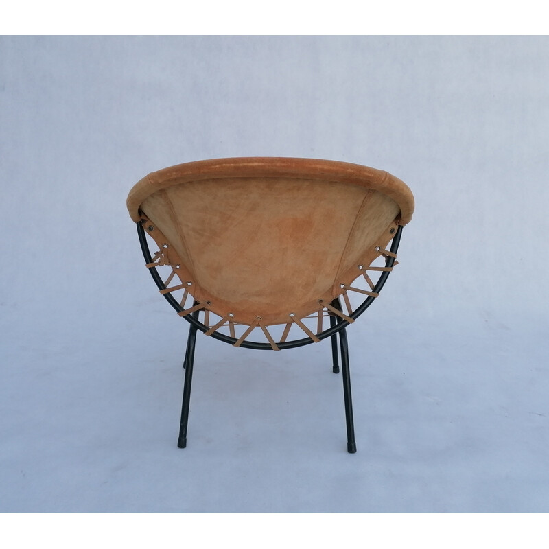 Mid-century circle balloon armchair by Lusch Erzeugnis for Lusch and Co, 1960s