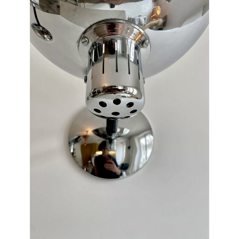 Vintage chrome-plated metal wall lamp, France 1970
