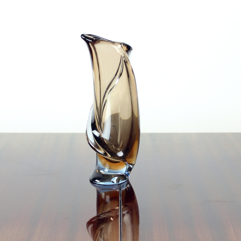 Vase vintage en verre d'art par Emanuel Beranek, Tchécoslovaquie 1960