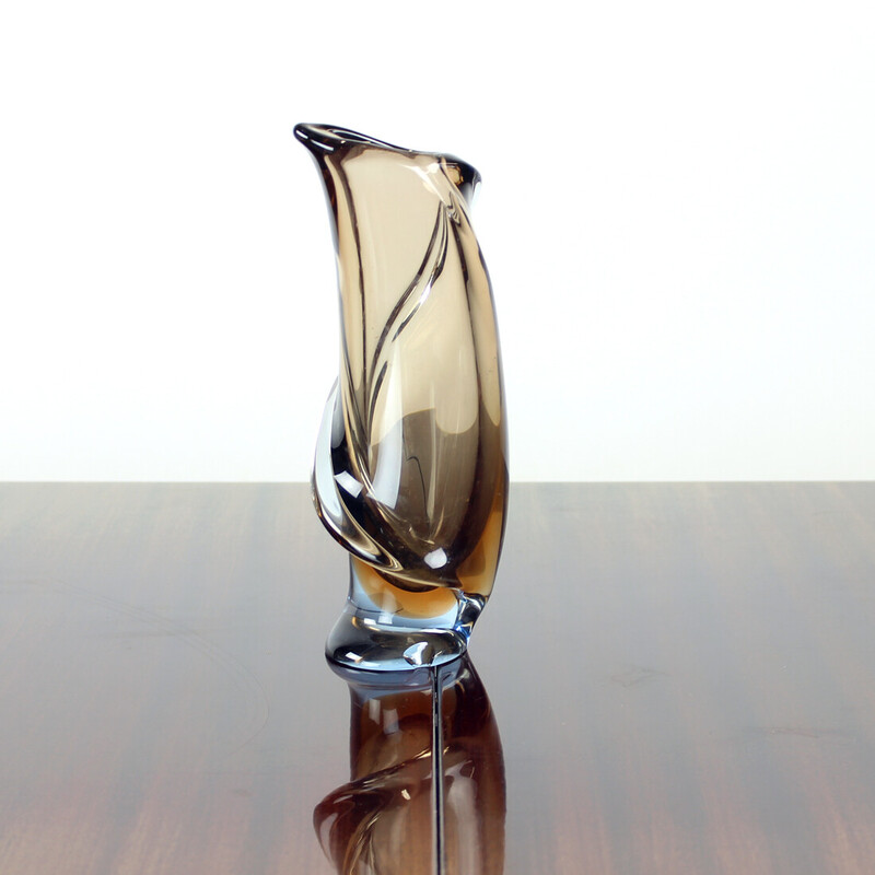 Vintage Art Glass vase de Emanuel Beranek, Checoslováquia, anos 60