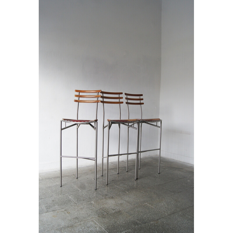 Set of 3 vintage bar stool by Cristian Erker for Zumsteg Collection, Switzerland