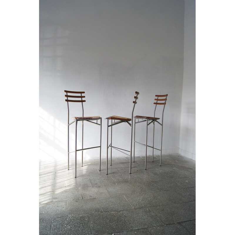 Set of 3 vintage bar stool by Cristian Erker for Zumsteg Collection, Switzerland