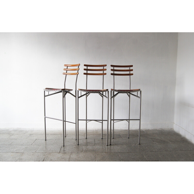 Set of 3 vintage bar stool by Cristian Erker for Zumsteg Collection, Switzerland