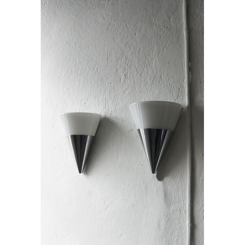 Pair of mid-century German wall lamps by Glashutte Limburg, 1980s