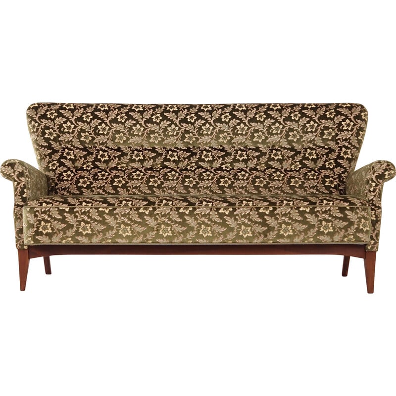 Scandinavische vintage sofa in jacquard stof van Fritz Hansen, 1970