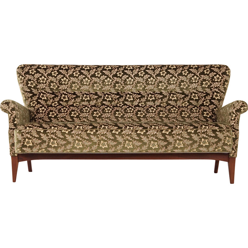 Vintage Scandinavian sofa in jacquard fabric by Fritz Hansen, 1970s