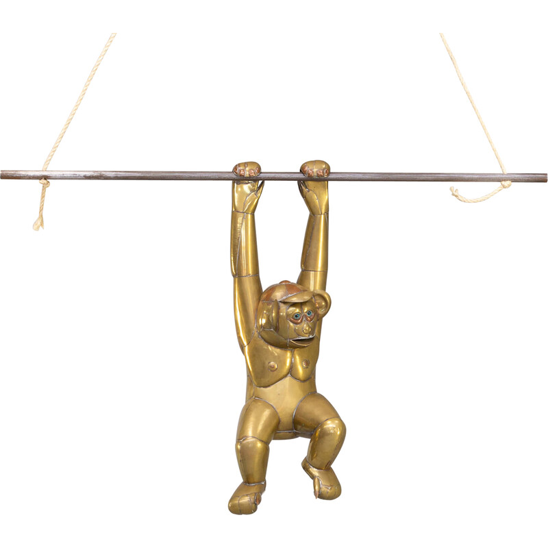 Vintage "hanging monkey" sculpture by Sergio Bustamente