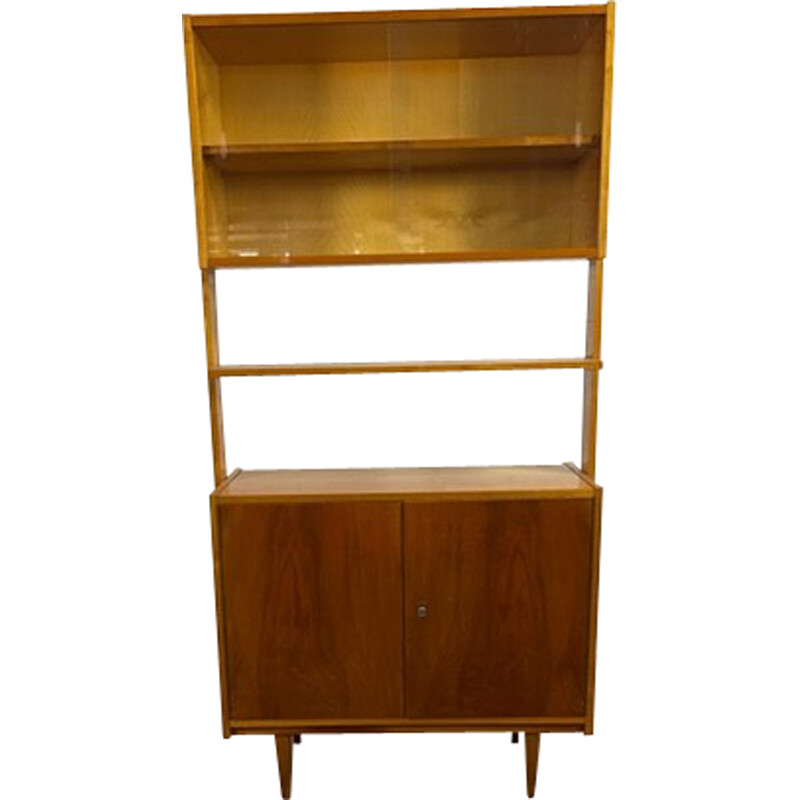 Vintage Monti highboard with glass panels and 2 doors by Frantisek Jirak, Czechoslovakia 1960s