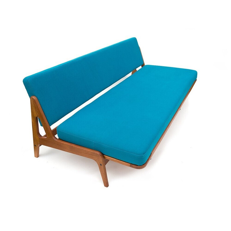 Sofá cama danés vintage de teca de Arne Wahl Iversen para Komfort