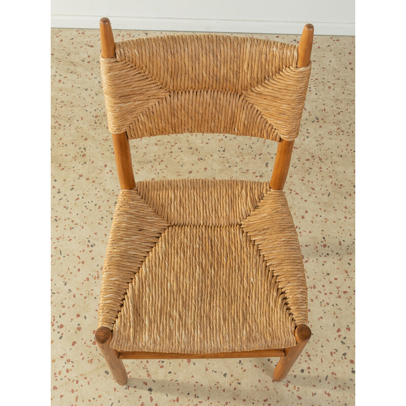 Set of 4 vintage oak and raffia chairs, Denmark