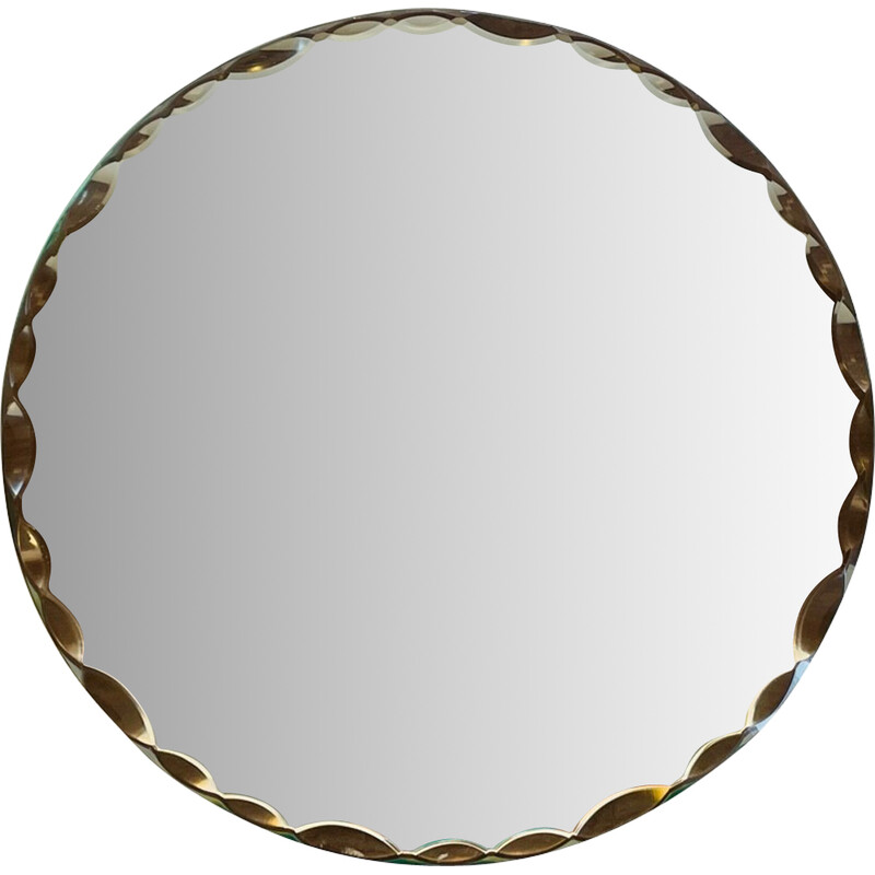 Vintage round and bevelled table mirror