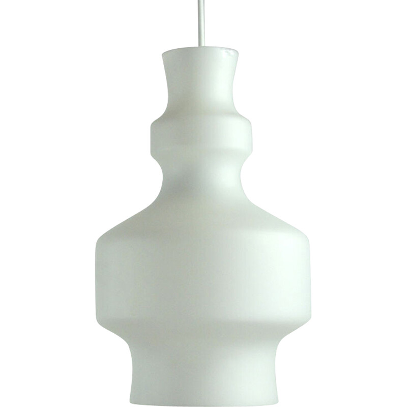 Vintage opalin glass Intra pendant lamp by Raak Amsterdam, 1960s