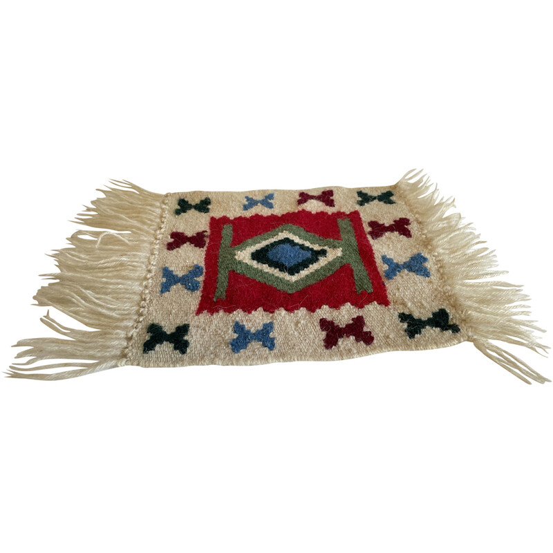 Mini tapis Rolakan en laine vintage, 1970