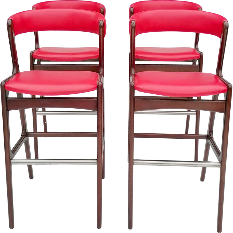 Set of 4 vintage Fire bar stools