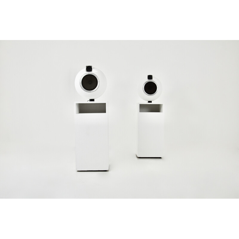 Pair of vintage 4040 speakers in plaster and wood by Elipson, 1970s