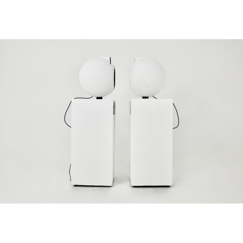 Pair of vintage 4040 speakers in plaster and wood by Elipson, 1970s