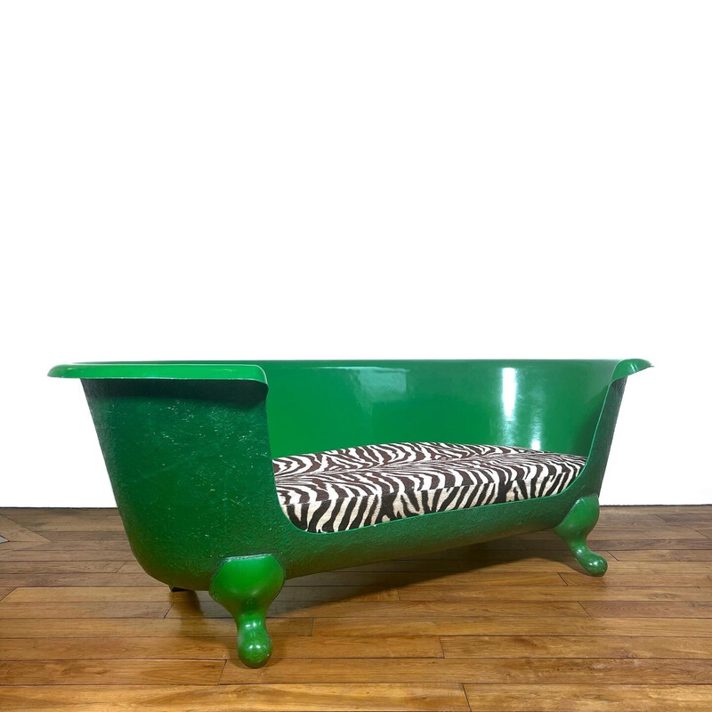 Vintage fiberglass tub sofa, 1970